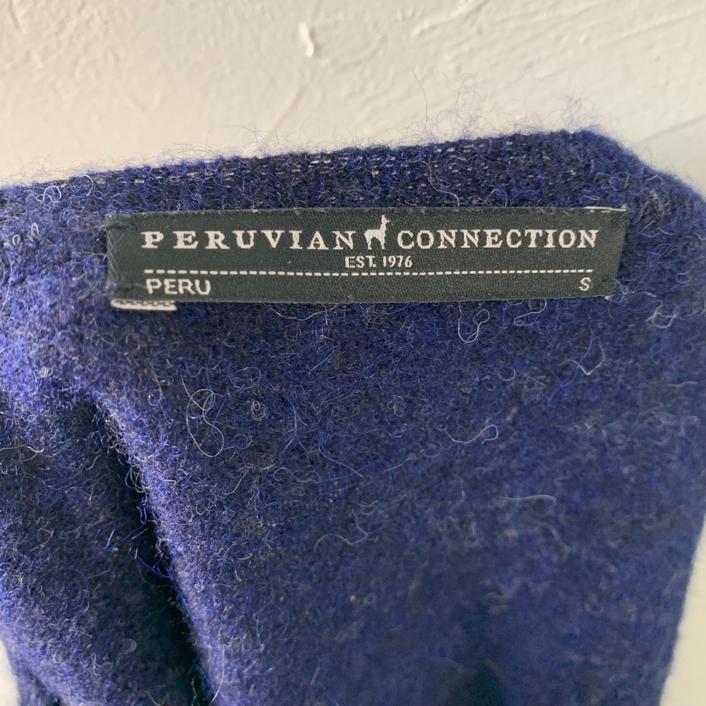 Peruvian Connection Heather Sweater S Alpaca Scoop Solid Knit Long sleeve P17 - Picture 8 of 8